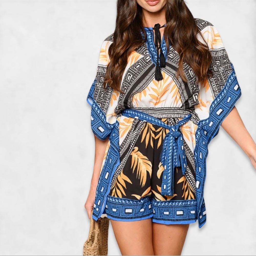 💙1️⃣ LEFT💙New Gorgeous HERA Belted Multi Print Romper - Picture 2 of 6